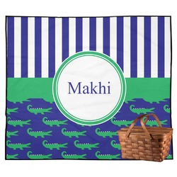 Alligators & Stripes Outdoor Picnic Blanket (Personalized)