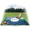 Alligators & Stripes Picnic Blanket - with Basket Hat and Book - in Use