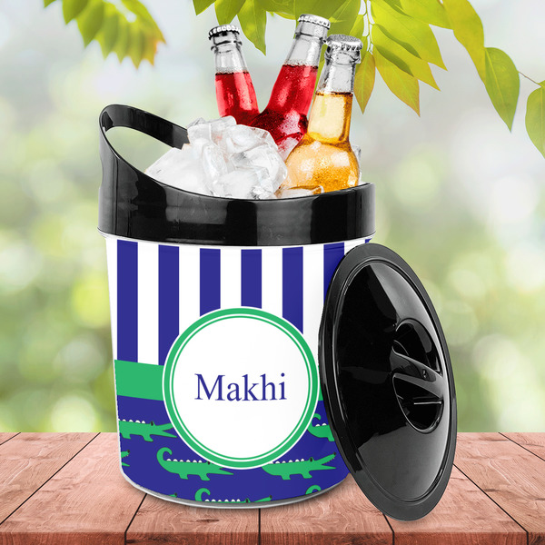 Alligators & Stripes Plastic Ice Bucket - LIFESTYLE