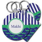 Alligators & Stripes Plastic Keychain (Personalized)