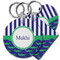 Alligators & Stripes Plastic Keychain (Personalized)