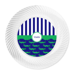 Alligators & Stripes Plastic Party Dinner Plates - 10" (Personalized)
