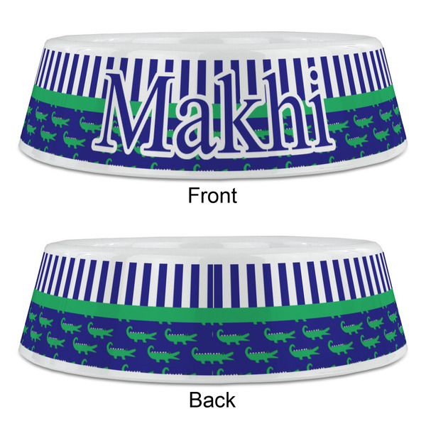 Alligators & Stripes Plastic Pet Bowls - Large - APPROVAL