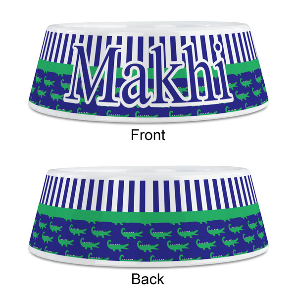 Alligators & Stripes Plastic Pet Bowls - Medium - APPROVAL