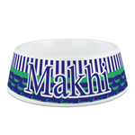 Alligators & Stripes Plastic Dog Bowl - Medium (Personalized)
