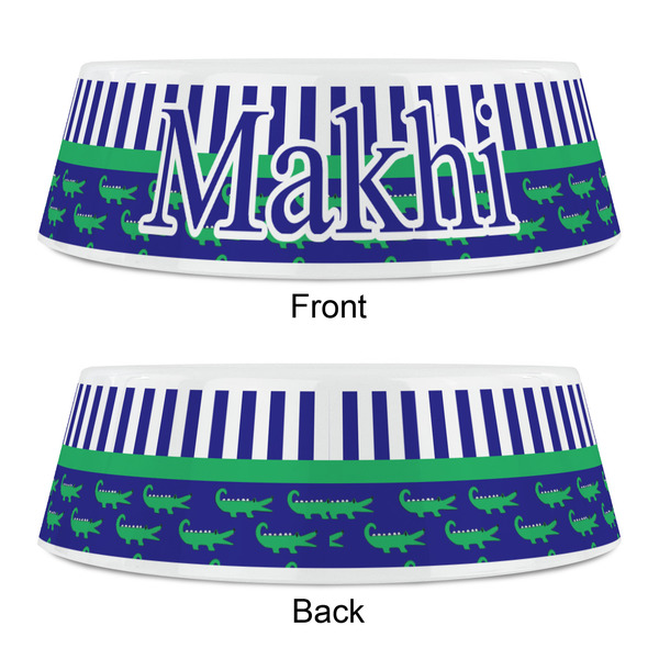 Alligators & Stripes Plastic Pet Bowls - Small - APPROVAL