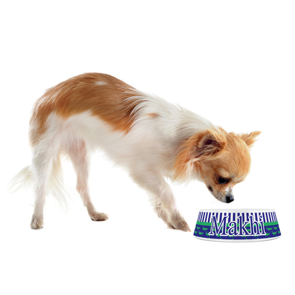 Alligators & Stripes Plastic Pet Bowls - Small - LIFESTYLE
