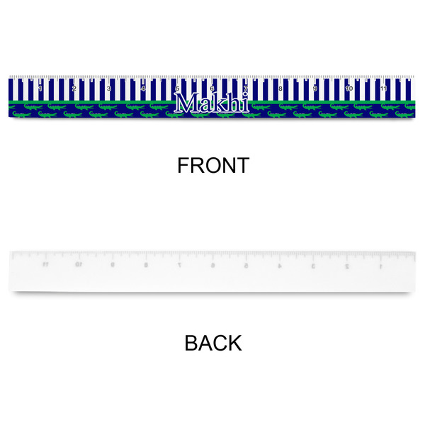 Alligators & Stripes Plastic Ruler - 12" - APPROVAL
