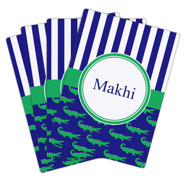 Alligators & Stripes Playing Cards - Hand Back View