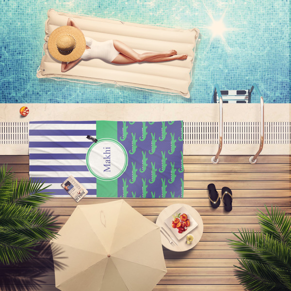 Alligators & Stripes Pool Towel Lifestyle