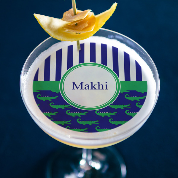 Alligators & Stripes Printed Drink Topper - Large - In Context