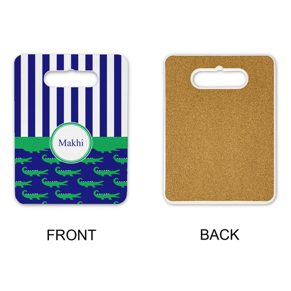 Alligators & Stripes Rectangle Trivet with Handle - APPROVAL