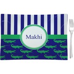 Alligators & Stripes Rectangular Glass Appetizer / Dessert Plate - Single or Set (Personalized)
