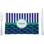 Alligators & Stripes Rectangular Glass Lunch / Dinner Plate - Single or Set (Personalized)