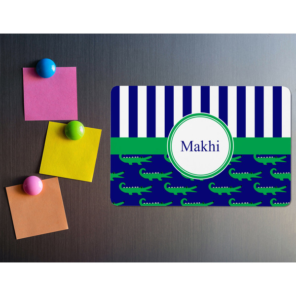 Alligators & Stripes Rectangular Fridge Magnet - LIFESTYLE