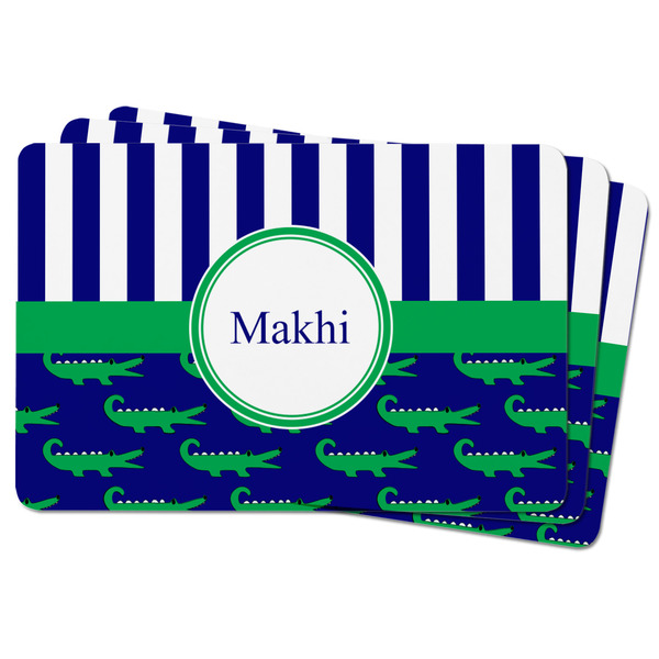 Alligators & Stripes Rectangular Fridge Magnet - THREE