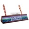 Alligators & Stripes Red Mahogany Nameplates with Business Card Holder - Angle