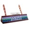 Alligators & Stripes Red Mahogany Nameplate with Business Card Holder (Personalized)