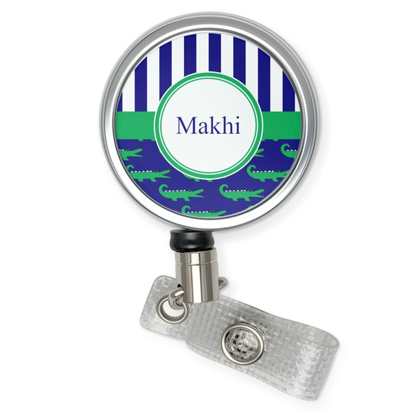 Custom Alligators & Stripes Retractable Badge Reel (Personalized)