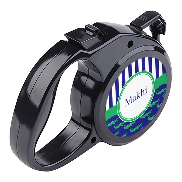 Alligators & Stripes Retractable Dog Leash - Angle
