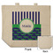 Alligators & Stripes Reusable Cotton Grocery Bag - Front & Back View