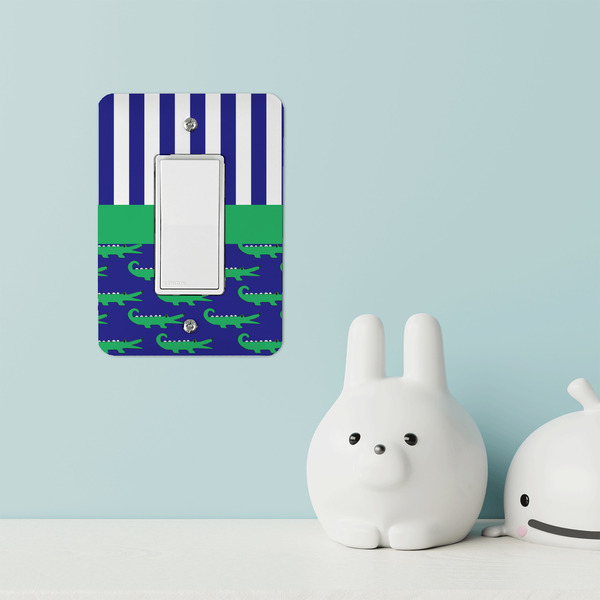 Alligators & Stripes Rocker Light Switch Covers - Single - IN CONTEXT