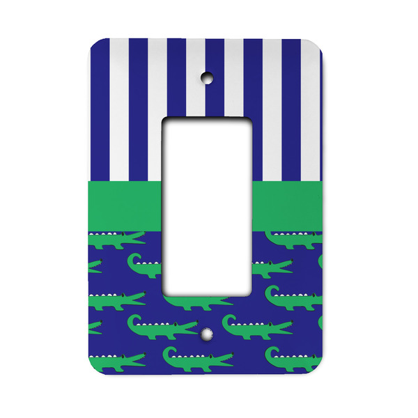 Custom Alligators & Stripes Rocker Style Light Switch Cover - Single Switch