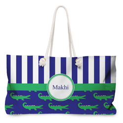 Alligators & Stripes Large Tote Bag with Rope Handles (Personalized)