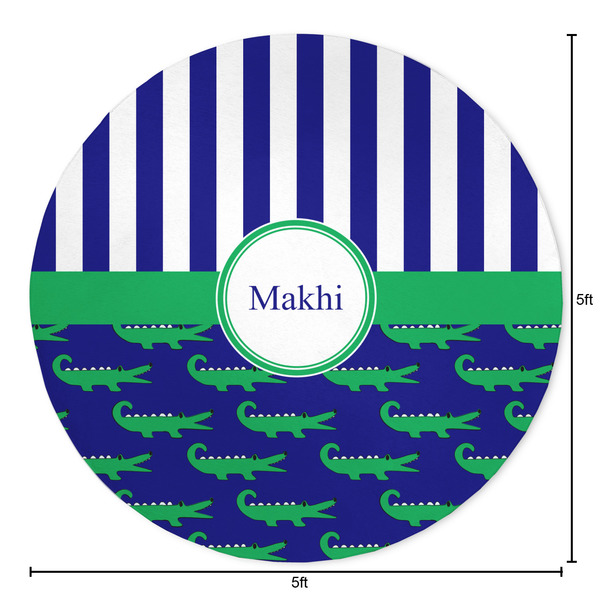 Alligators & Stripes Round Area Rug - Size
