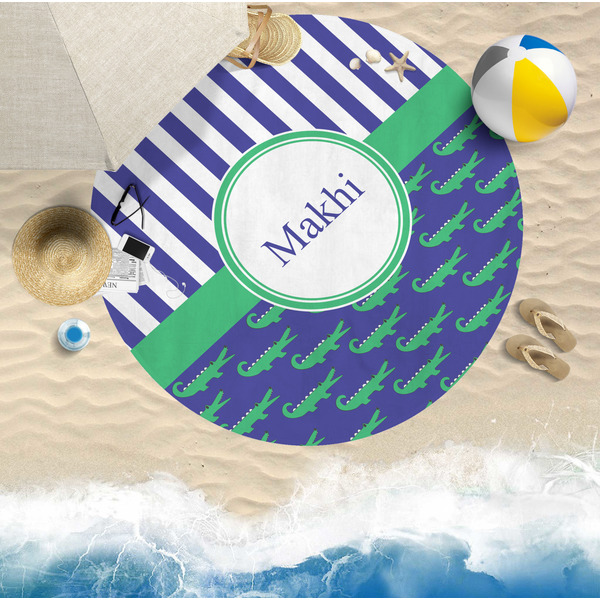 Alligators & Stripes Beach Towel Lifestyle