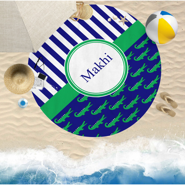 Alligators & Stripes Beach Towel Lifestyle