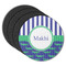 Alligators & Stripes Round Rubber Backed Coasters - Set of 4 (Personalized)