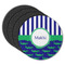 Alligators & Stripes Round Rubber Backed Coasters - Set of 4 (Personalized)