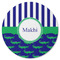 Alligators & Stripes Round Rubber Backed Coaster (Personalized)
