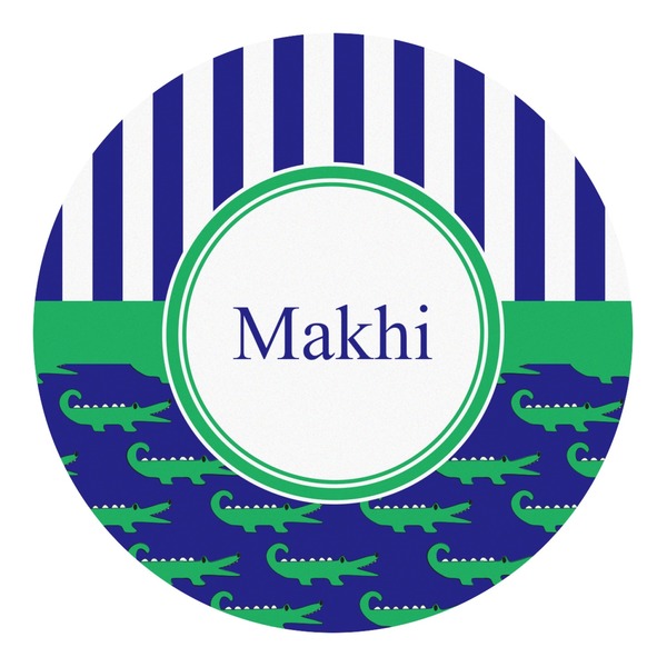 Custom Alligators & Stripes Round Decal - XLarge (Personalized)