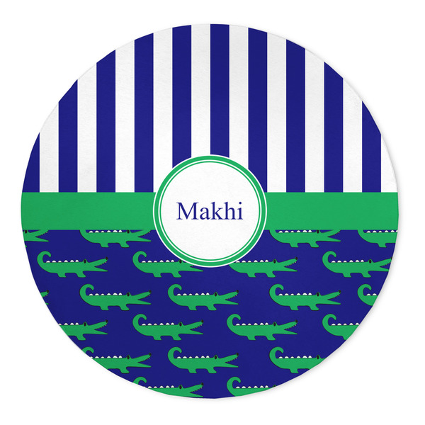 Custom Alligators & Stripes 5' Round Indoor Area Rug (Personalized)