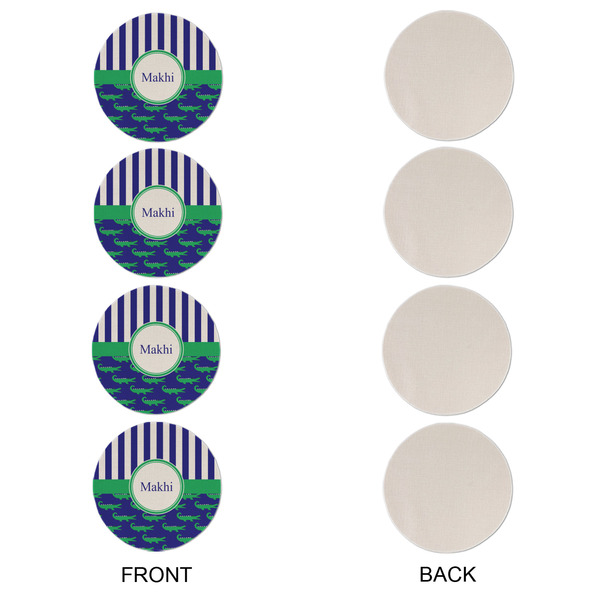 Alligators & Stripes Round Linen Placemats - APPROVAL Set of 4 (single sided)