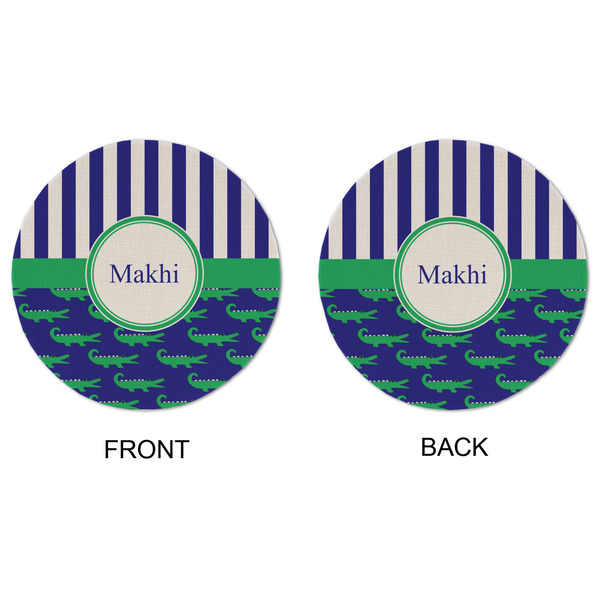 Alligators & Stripes Round Linen Placemats - APPROVAL (double sided)