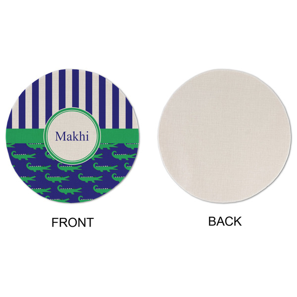 Alligators & Stripes Round Linen Placemats - APPROVAL (single sided)