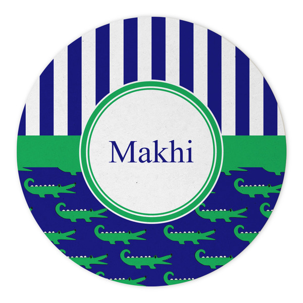 Alligators & Stripes Round Paper Coaster - Approval