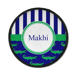Alligators & Stripes Iron On Round Patch w/ Name or Text