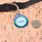 Alligators & Stripes Round Pet ID Tag - Large - In Context