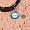 Alligators & Stripes Round Pet ID Tag - Small - In Context