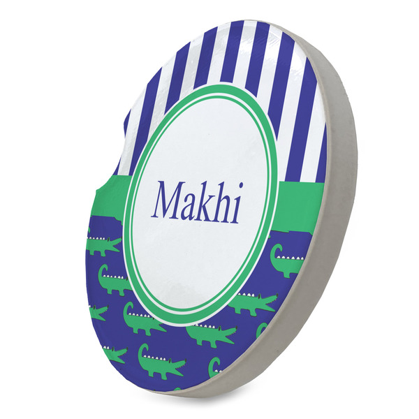 Alligators & Stripes Sandstone Car Coaster - STANDING ANGLE