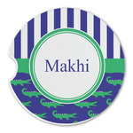 Alligators & Stripes Sandstone Car Coaster - Single (Personalized)