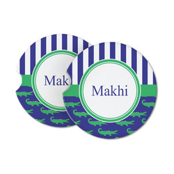 Alligators & Stripes Sandstone Car Coasters (Personalized)