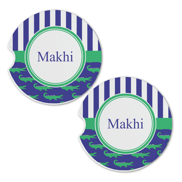 Alligators & Stripes Sandstone Car Coasters - Set of 2