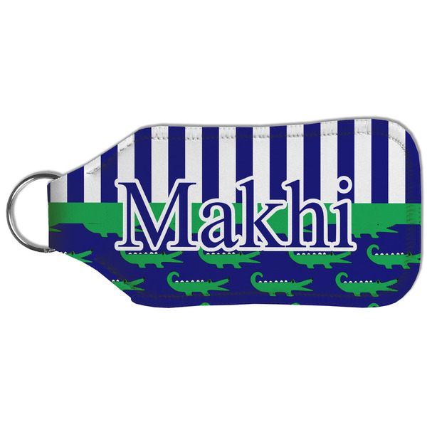 Alligators & Stripes Sanitizer Holder Keychain - Large (Back)