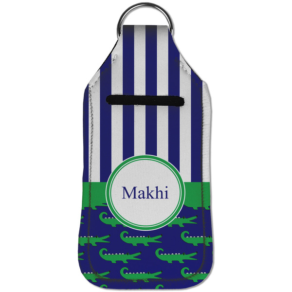 Alligators & Stripes Sanitizer Holder Keychain - Large (Front)