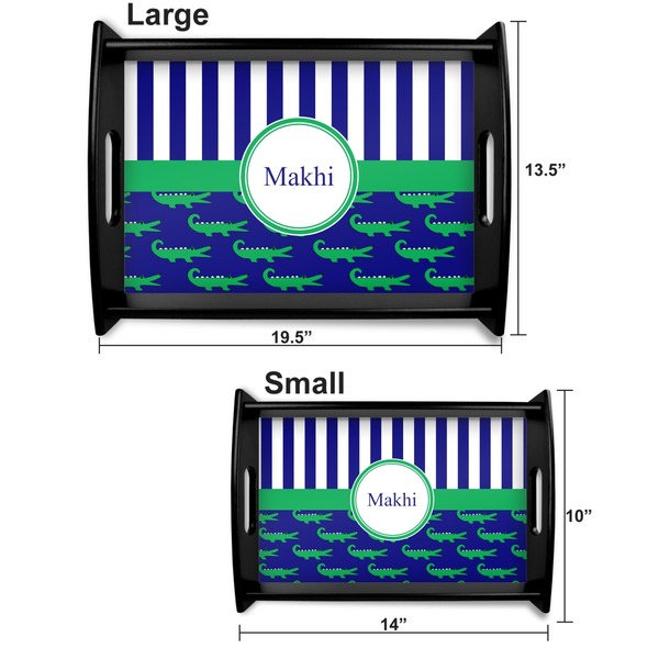 Alligators & Stripes Serving Tray Black Sizes